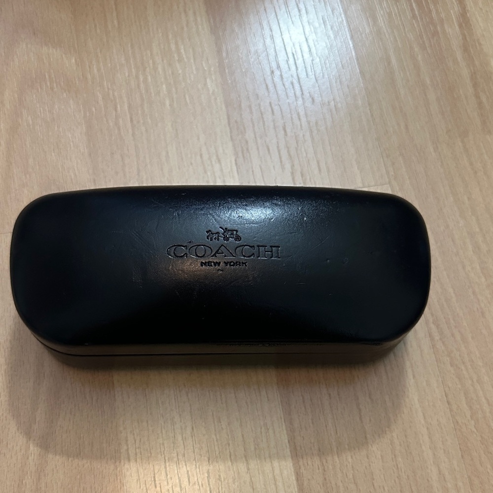 Coach Black Leather Eyeglass Case